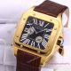2017 Clone Cartier Santos Watch Yellow Gold case Brown Leather (2)_th.jpg
